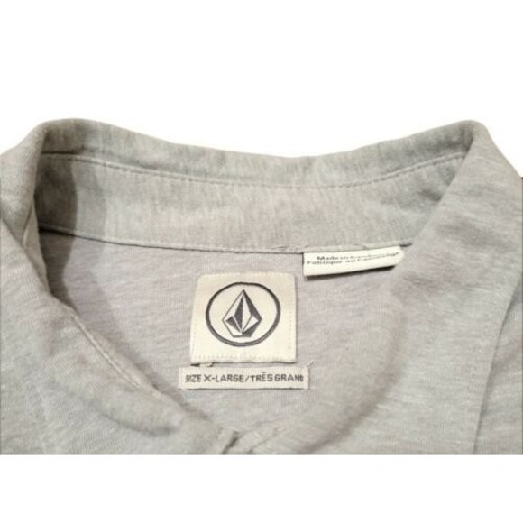 Men's Volcom Short Sleeve Polo Shirt Size X-Large in Gray collared button shirt - Picture 2 of 8